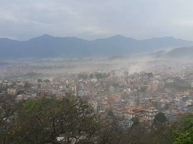 Earthquake in Nepal, view from Swayambhunath, Nepal.
