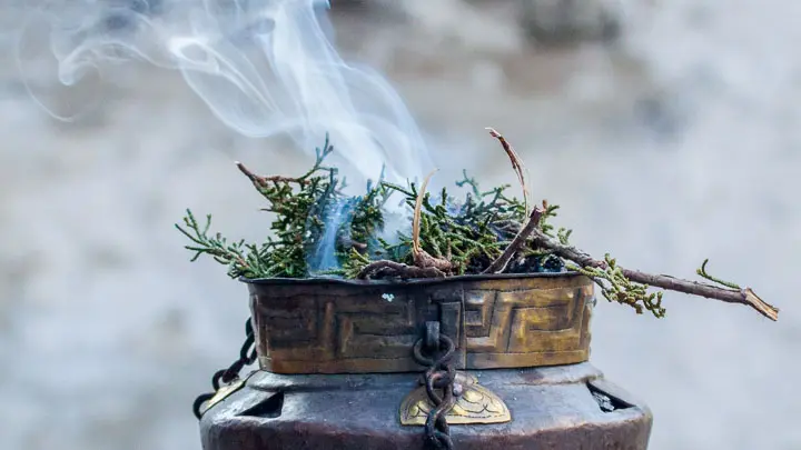 Smoke From Burning Juniper Leaves