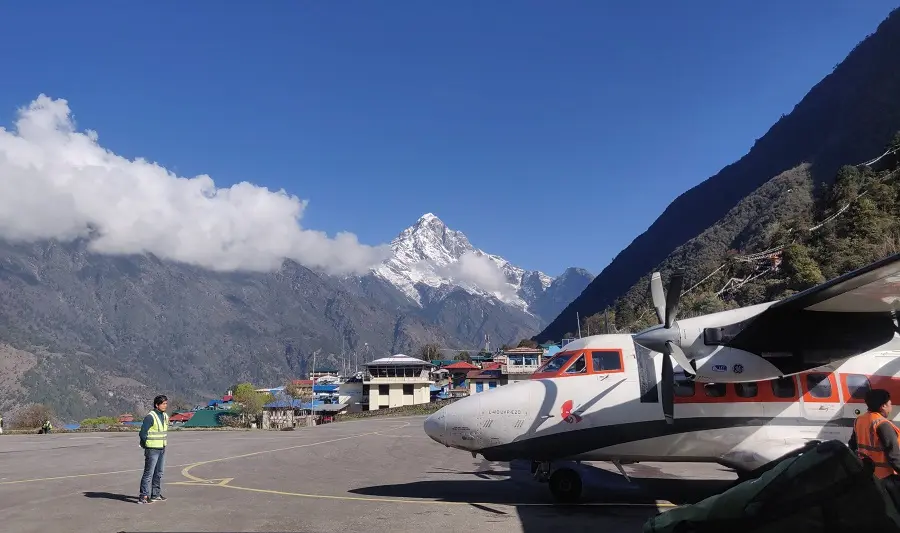 Lukla Airport on a fine morning
