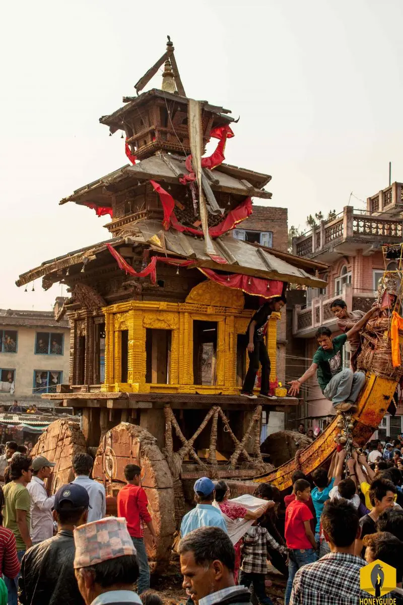 'Rath yatra' on Bisket Jatra, Bhaktapur