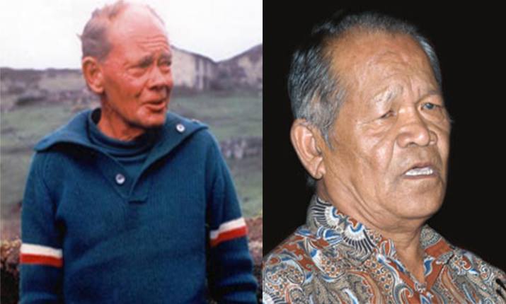 J.O.M Roberts (left) could have had a hand in banning Machhapuchhre said Dr. Harka Gurung (right).