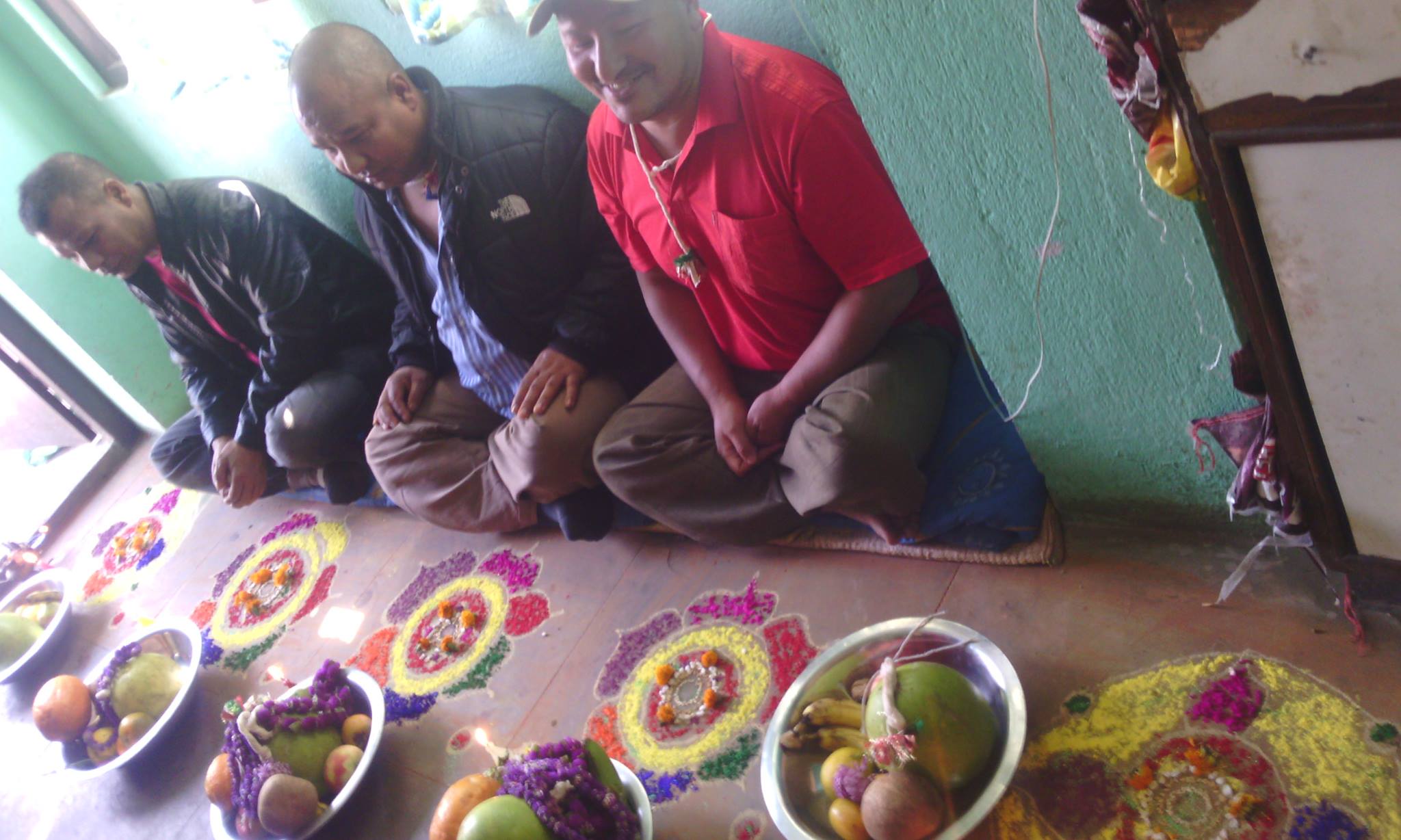 Mha puja being celebrated inside homes during Tihar