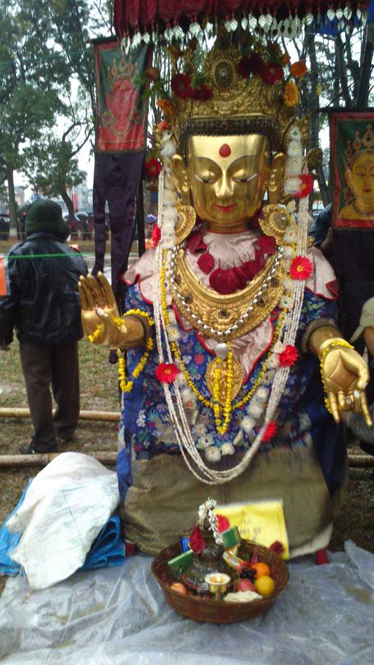 A large statue of Dipankara on the occasion of Samyak Mahadan