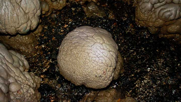 Brain-shaped rock formation in Guru Sangpo Cave