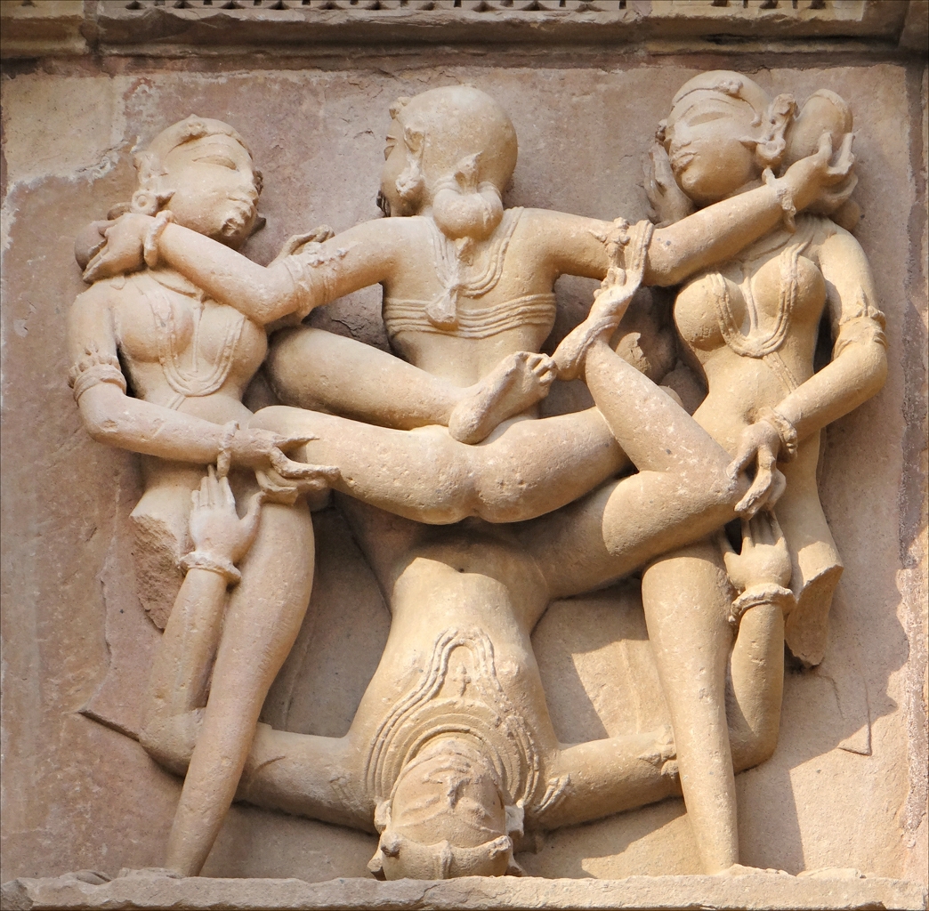 Erotic sculpture in Khajuraho Temple