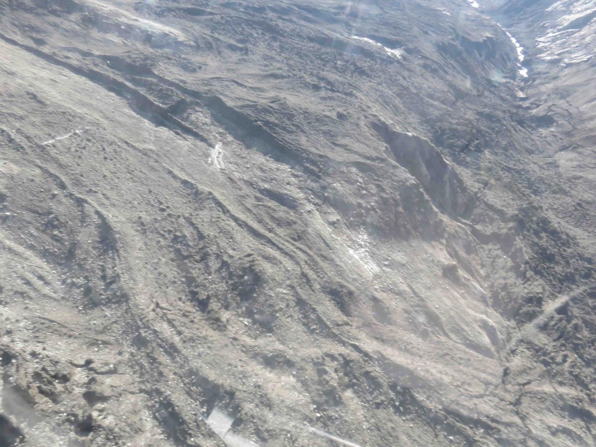 A mixture of snow, ice and debris that originated in snowfields on northwestern slopes above Langtang buried the village as the debris slid toward the Langtang River.