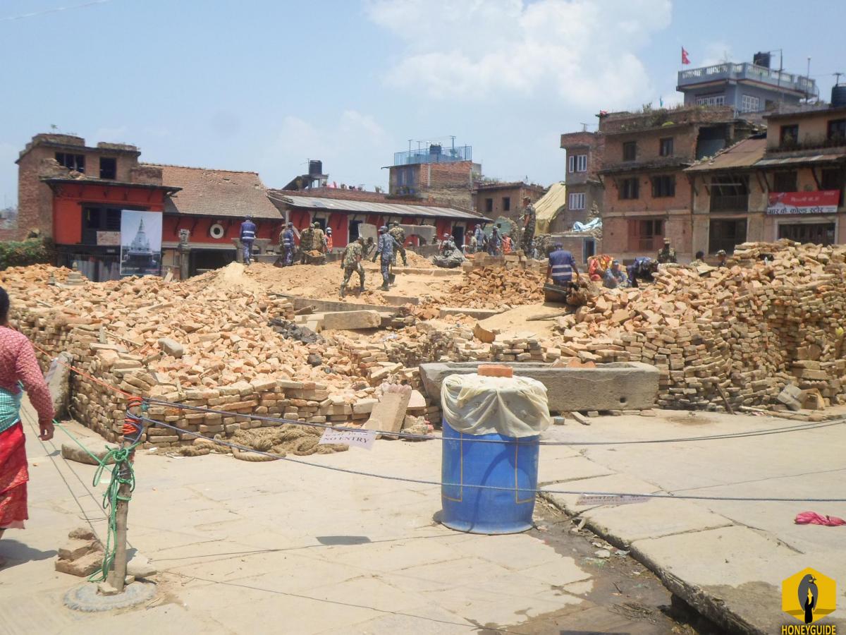 Rato Machindranath in rubble after the great Nepal earthquake 2015