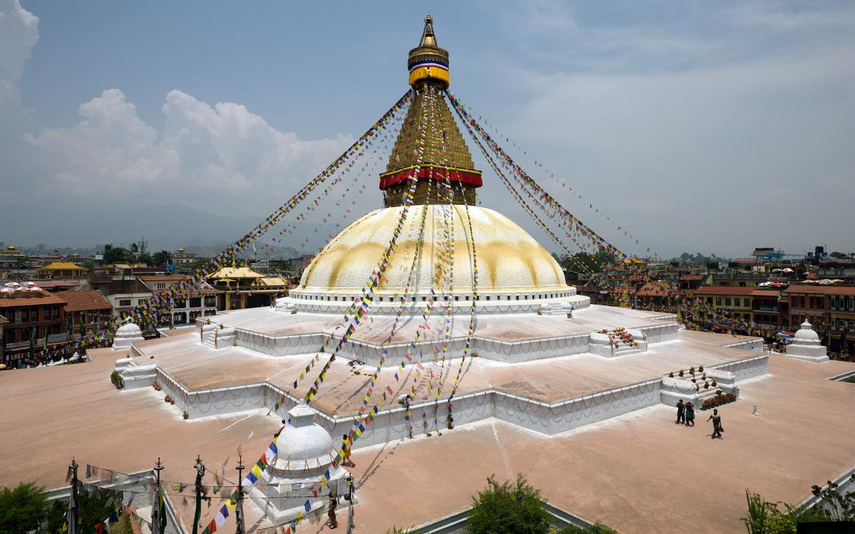 The Buddhist stupa of Boudhanath is one of the largest in the world.