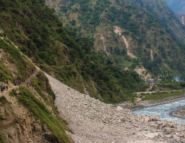 Landslide area near Khorlabesi