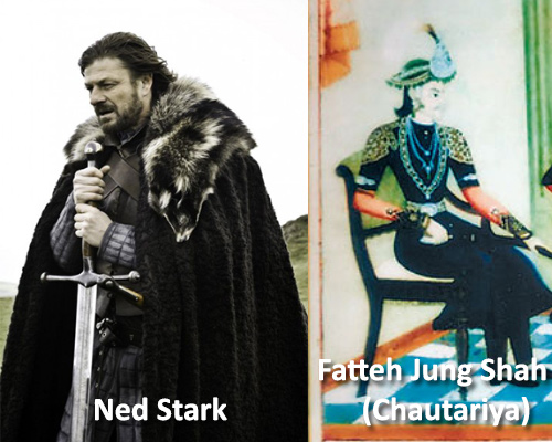 Ned Stark and Fatteh Jung Shah Prime Minister. Game of Thrones