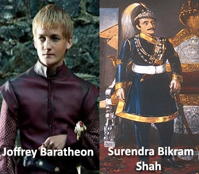 Joffrey Baratheon and King Surendra Bir Bikram Shah. 