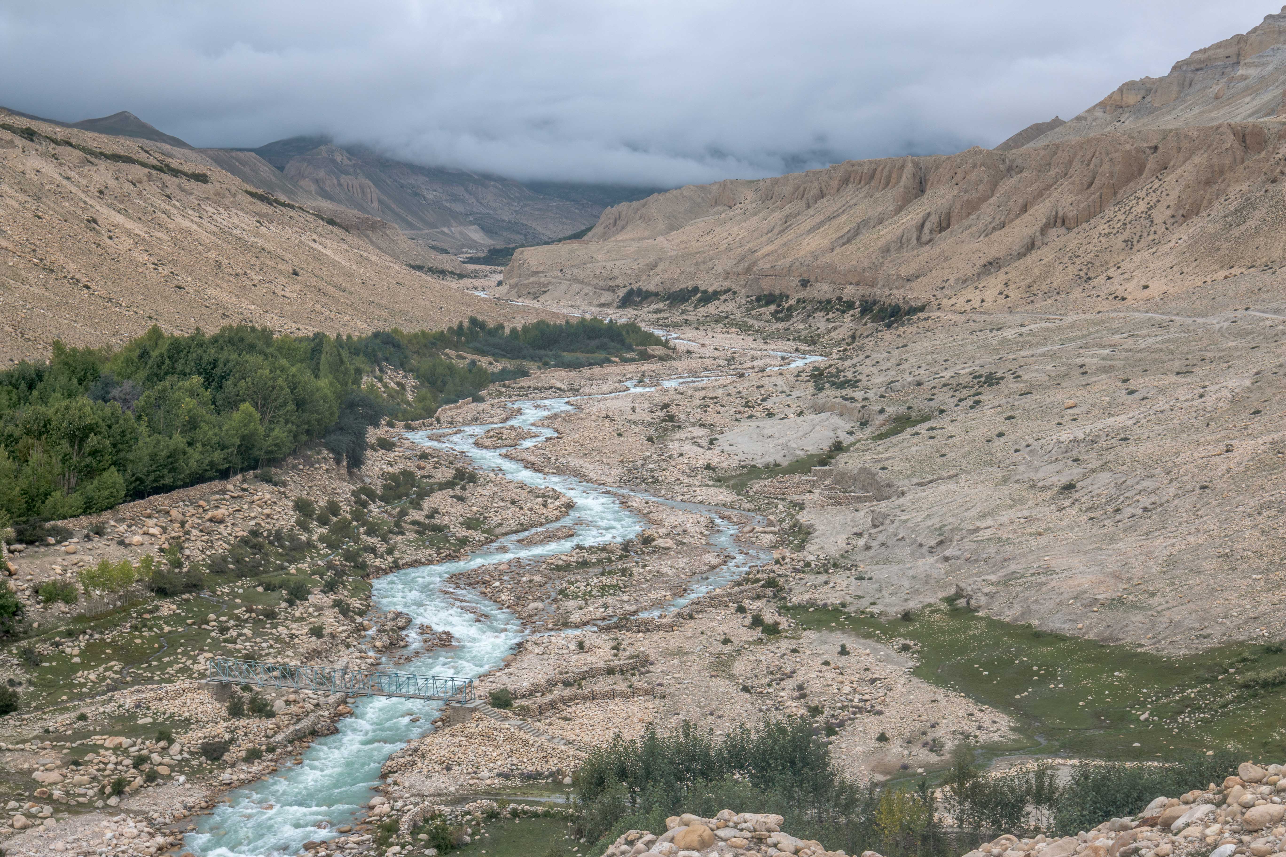 River on the exit of Tsarang