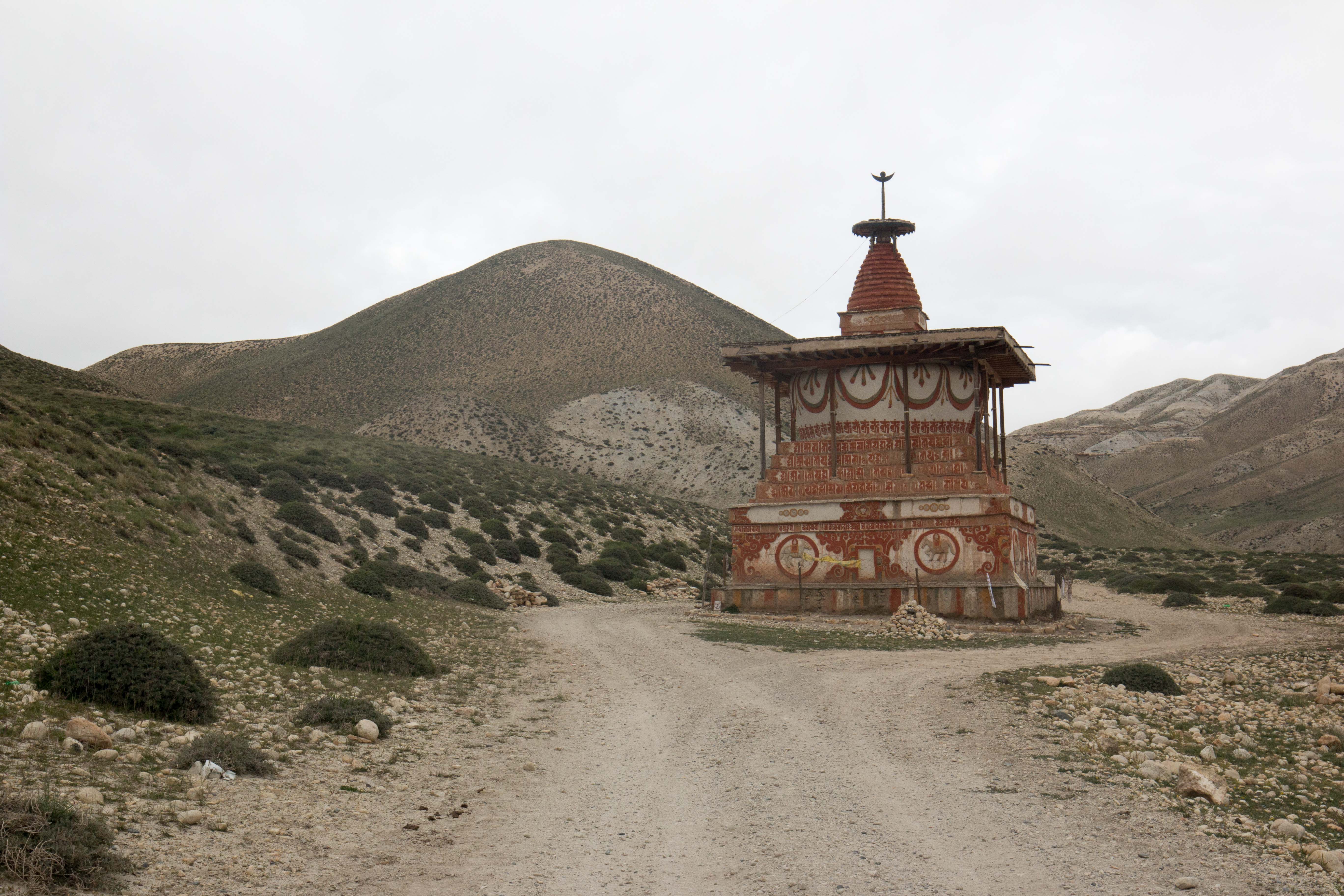 Chortens on the entry of villages in Upper Mustang